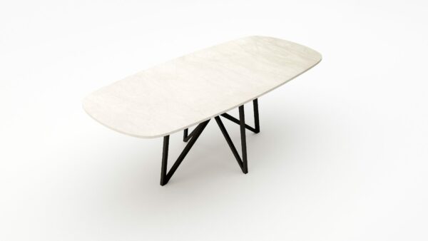 Alternative view of Deens ovale marmeren eettafel Stella Botticino Semi Classico