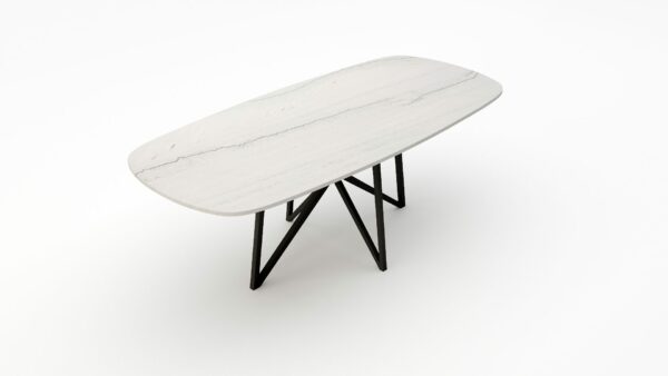 Alternative view of Deens ovale marmeren eettafel Stella - Mont Blanc Quartzite