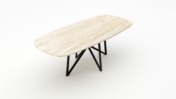 Alternative view of Deens ovale marmeren eettafel Stella - Travertino Chiaro