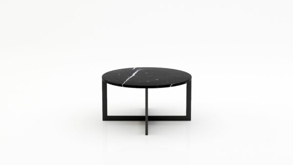 Ronde marmeren salontafel Caffė 4 - Nero Marquina - 100cm