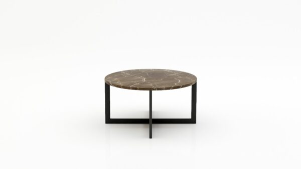 Ronde marmeren salontafel Caffė 4 - Royal Brown - 100cm