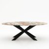 Ovale marmeren eettafel Matrix Farfalle - Arabescato Orobico Rosso - 260x130cm