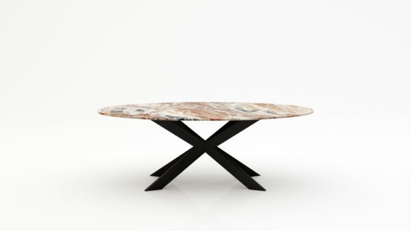 Ovale marmeren eettafel Matrix Farfalle - Arabescato Orobico Rosso - 260x130cm
