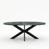 Ovale marmeren eettafel Matrix normale - Verde rameggiato - 260x130cm