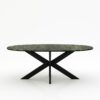 Ovale marmeren eettafel Matrix normale - Verde Guatemala - 260x130cm