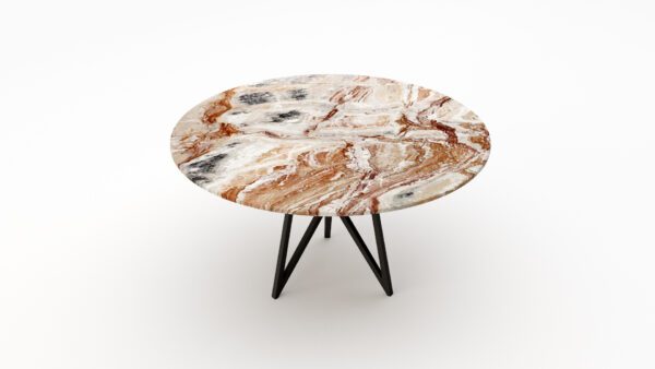 Alternative view of Ronde marmeren eettafel Pipistrello Tondo Arabescato Orobico Rosso