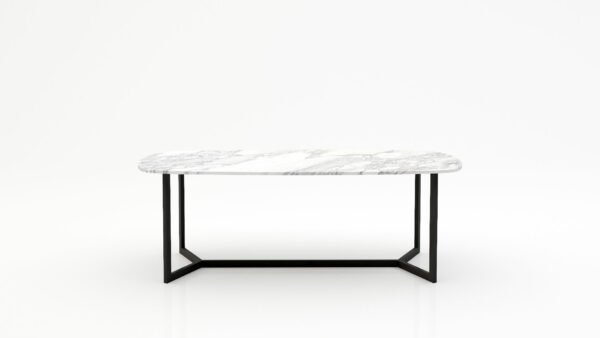 Deens ovale marmeren eettafel Anatra - Arabescato Carrara - 260x120cm
