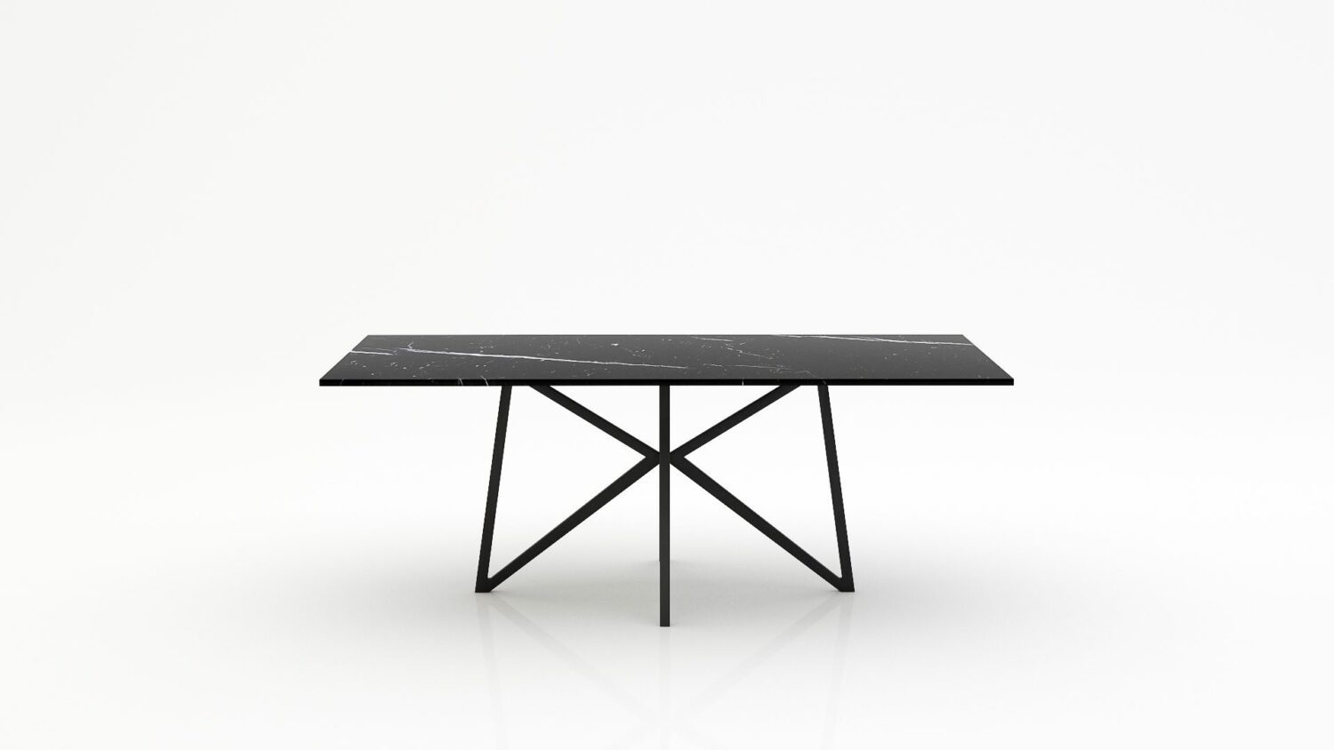 Rechthoekige marmeren eettafel Stella - Nero Marquina - 260x100cm