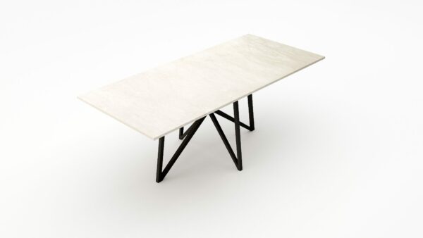 Alternative view of Rechthoekige marmeren eettafel Stella - Botticino Semi Classico