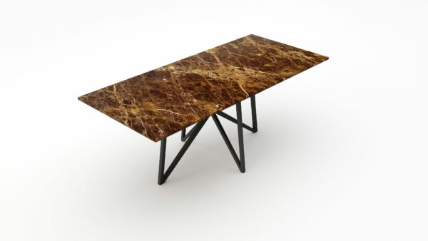 Alternative view of Rechthoekige marmeren eettafel Stella - Emperador dark