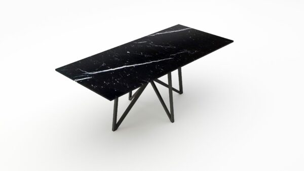 Alternative view of Rechthoekige marmeren eettafel Stella - Nero Marquina