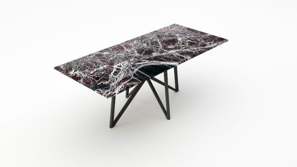 Alternative view of Rechthoekige marmeren eettafel Stella - Rosso Levanto