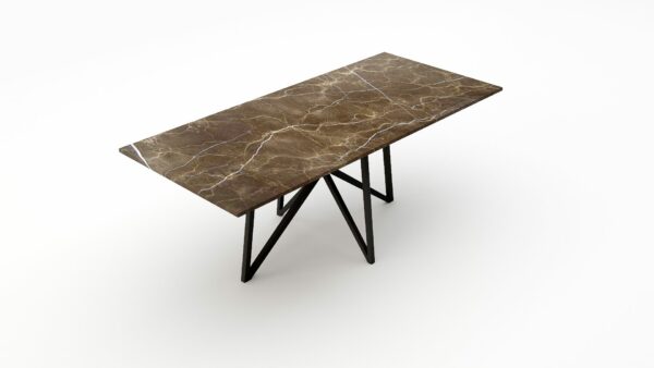 Alternative view of Rechthoekige marmeren eettafel Stella - Royal Brown