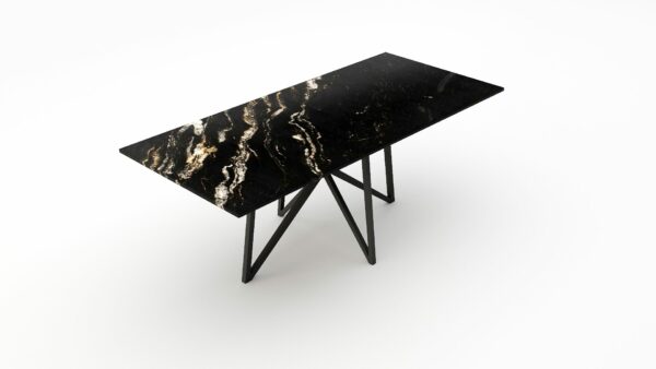 Alternative view of Rechthoekige marmeren eettafel Stella - Titanium