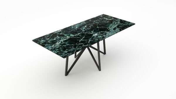 Alternative view of Rechthoekige marmeren eettafel Stella - Verde rameggiato