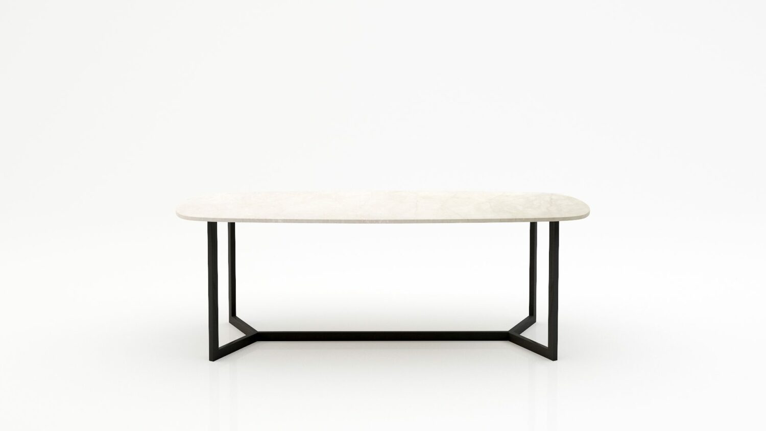 Deens ovale marmeren eettafel Anatra - Botticino Semi Classico - 260x120cm