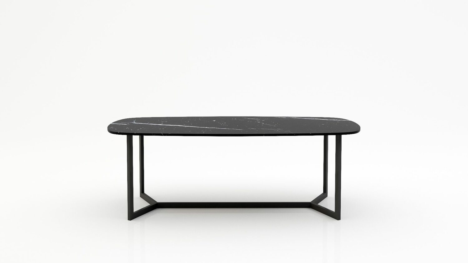 Deens ovale marmeren eettafel Anatra - Nero Marquina - 260x120cm