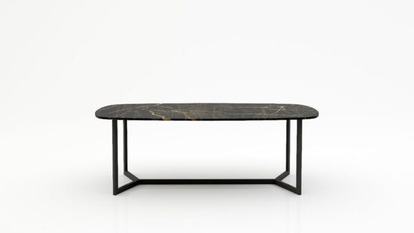 Deens ovale marmeren eettafel Anatra - Nero saint port laurent - 260x120cm