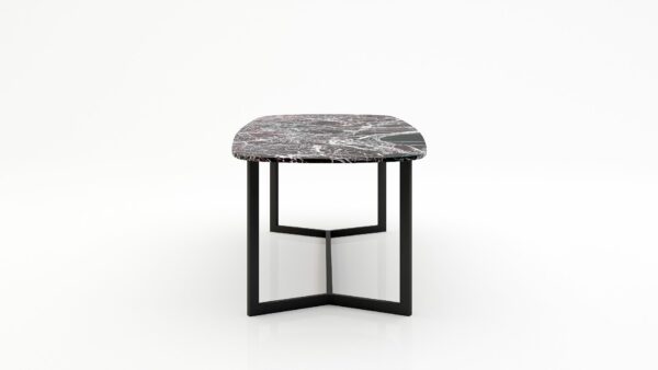 Alternative view of Deens ovale marmeren eettafel Anatra - Rosso Levanto