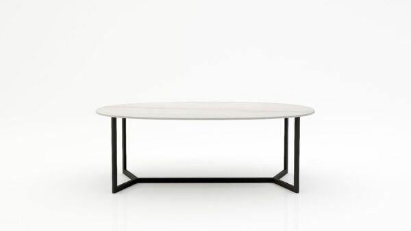 Ovale marmeren eettafel Anatra - Mont Blanc Quartzite - 260x130cm
