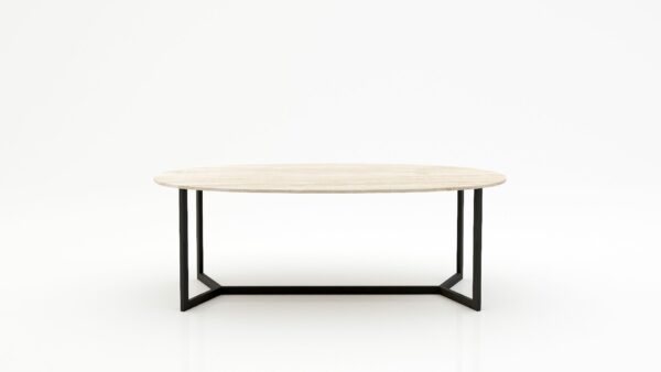 Ovale marmeren eettafel Anatra - Travertino Chiaro - 260x130cm