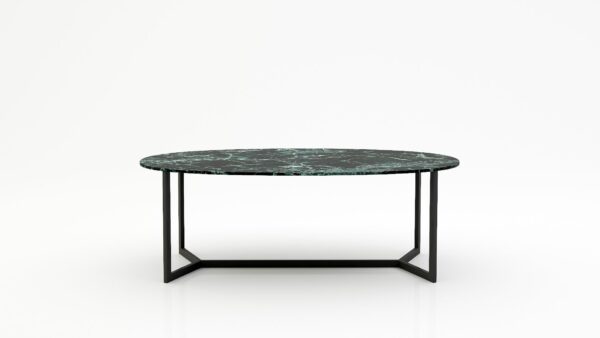 Ovale marmeren eettafel Anatra - Verde rameggiato - 260x130cm