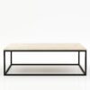 Rechthoekige marmeren salontafel Cornice - Travertino Chiaro - 140x70cm