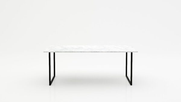 Rechthoekige marmeren eettafel Gambe U - Bianco Carrara CD CHIARO - 260x100cm
