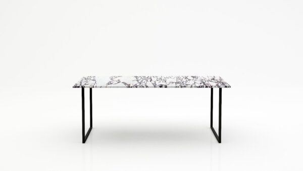 Rechthoekige marmeren eettafel Gambe U - Calcatta Viola - 260x100cm