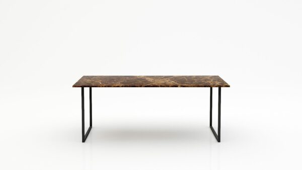 Rechthoekige marmeren eettafel Gambe U - Emperador dark - 260x100cm
