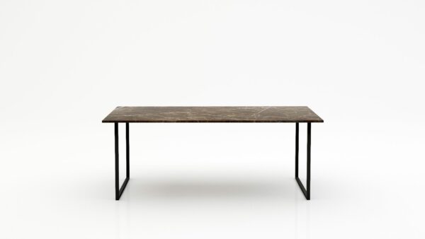 Rechthoekige marmeren eettafel Gambe U - Royal Brown - 260x100cm