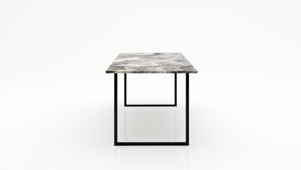 Alternative view of Rechthoekige marmeren eettafel Gambe U Arabescato Orobico Grigio