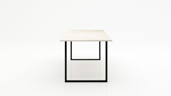 Alternative view of Rechthoekige marmeren eettafel Gambe U Botticino Semi Classico