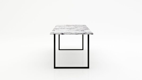 Alternative view of Rechthoekige marmeren eettafel Gambe U - Calcatta Viola