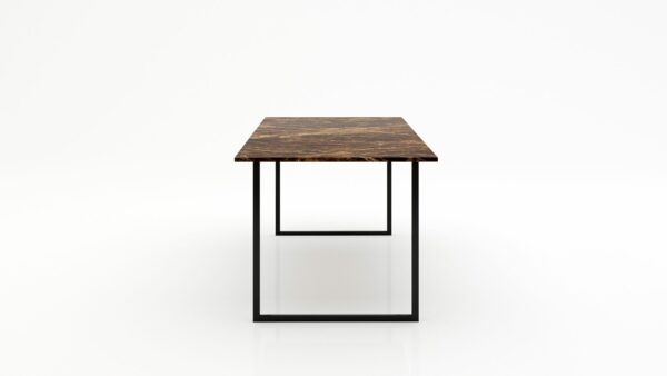 Alternative view of Rechthoekige marmeren eettafel Gambe U - Emperador dark