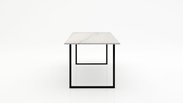 Alternative view of Rechthoekige marmeren eettafel Gambe U Mont Blanc Quartzite