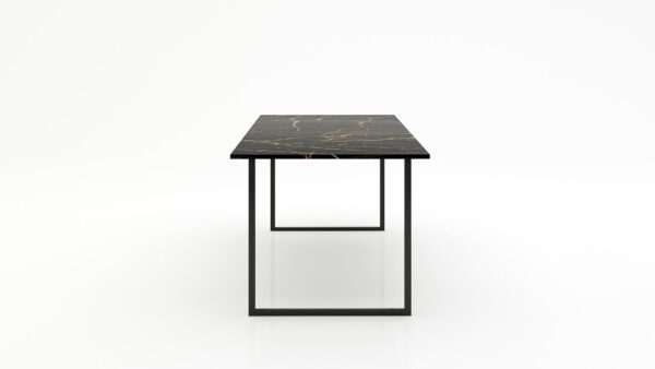 Alternative view of Rechthoekige marmeren eettafel Gambe U Nero saint port laurent