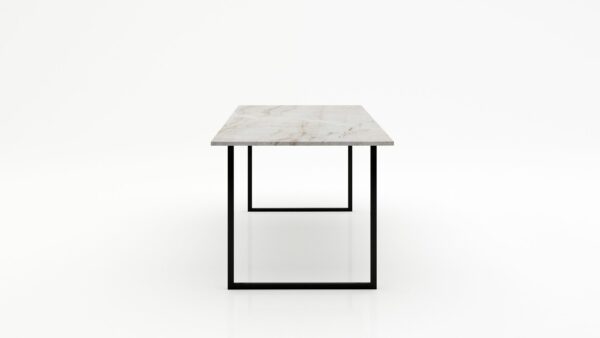 Alternative view of Rechthoekige marmeren eettafel Gambe U - Taj Mahal Quartzite