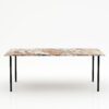 Rechthoekige marmeren eettafel Gambe Quattro - Arabescato Orobico Rosso - 260x100cm