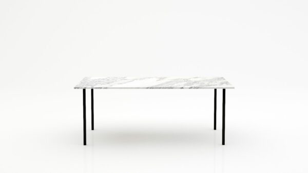 Rechthoekige marmeren eettafel Gambe Quattro - Arabescato Carrara - 260x100cm