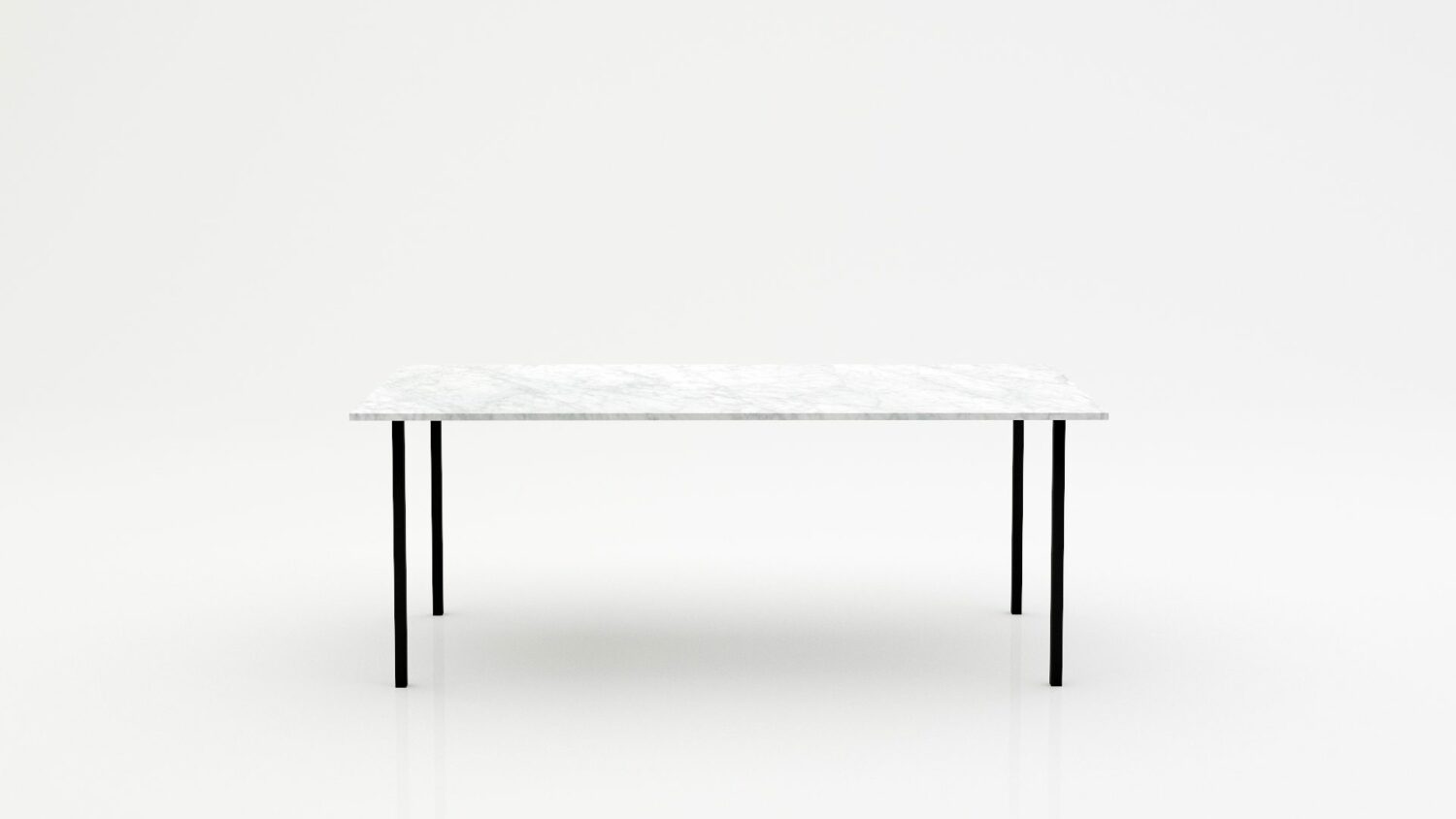 Rechthoekige marmeren eettafel Gambe Quattro - Bianco Carrara CD CHIARO - 260x100cm