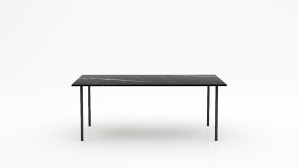 Rechthoekige marmeren eettafel Gambe Quattro - Nero Marquina - 260x100cm