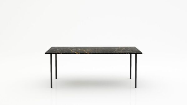 Rechthoekige marmeren eettafel Gambe Quattro - Nero saint port laurent - 260x100cm
