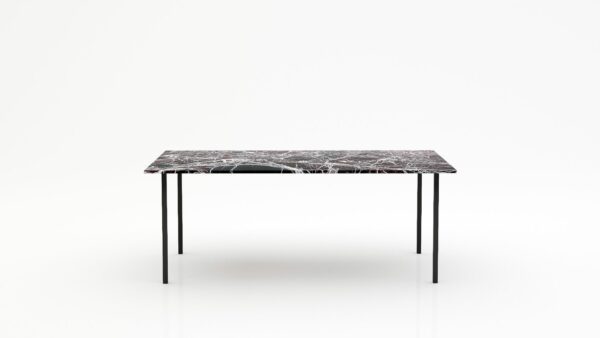Rechthoekige marmeren eettafel Gambe Quattro - Rosso Levanto - 260x100cm