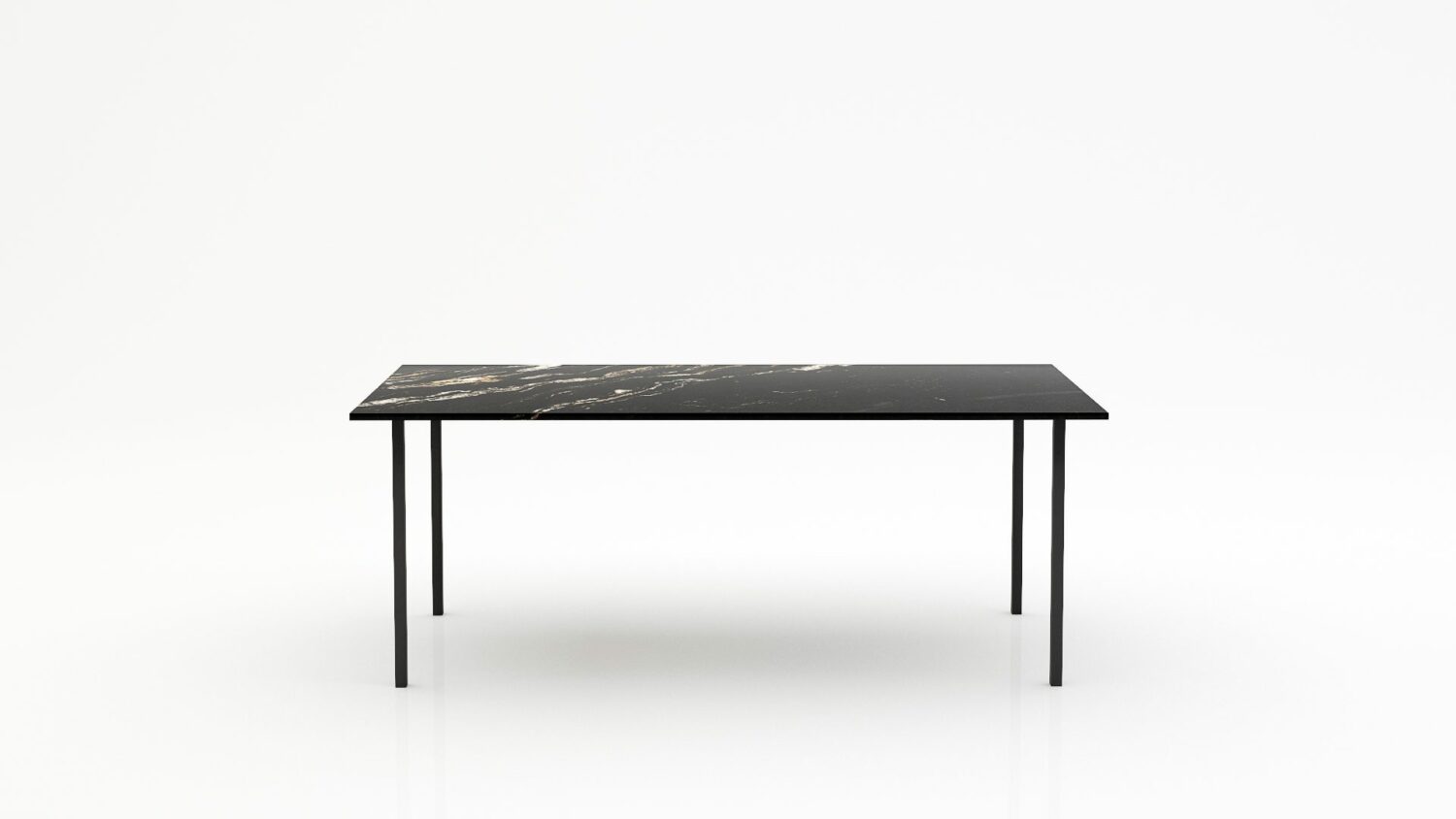 Rechthoekige marmeren eettafel Gambe Quattro - Titanium - 260x100cm
