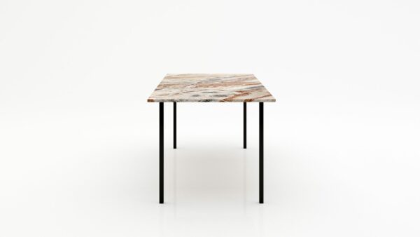 Alternative view of Rechthoekige marmeren eettafel Gambe Quattro Arabescato Orobico Rosso
