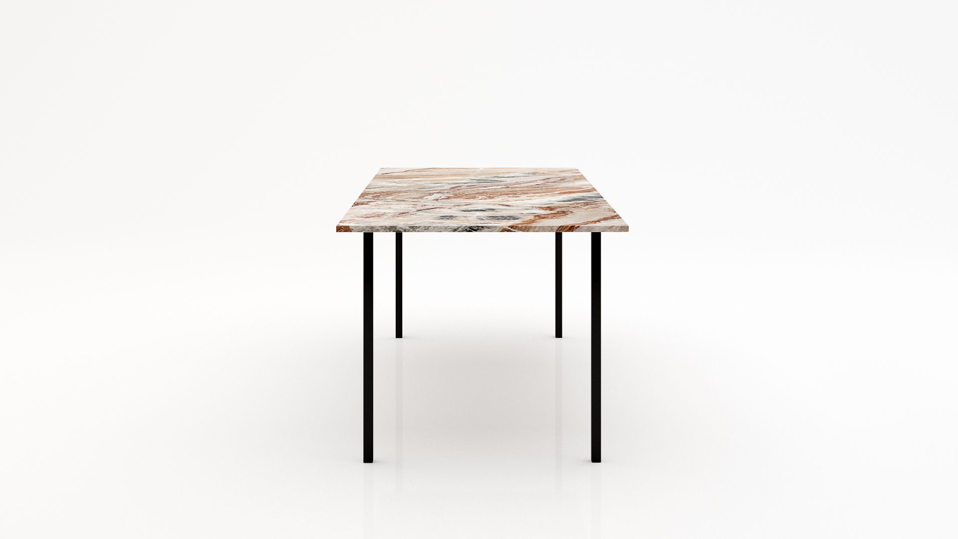 Rechthoekige marmeren eettafel Gambe Quattro Arabescato Orobico Rosso - Afbeelding 2