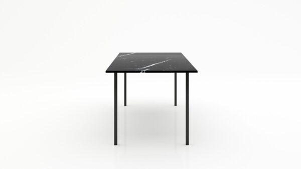 Alternative view of Rechthoekige marmeren eettafel Gambe Quattro - Nero Marquina