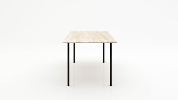 Alternative view of Rechthoekige marmeren eettafel Gambe Quattro Travertino Chiaro