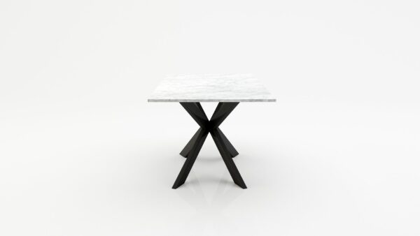 Alternative view of Rechthoekige marmeren eettafel Matrix Farfalle Bianco Carrara CD CHIARO